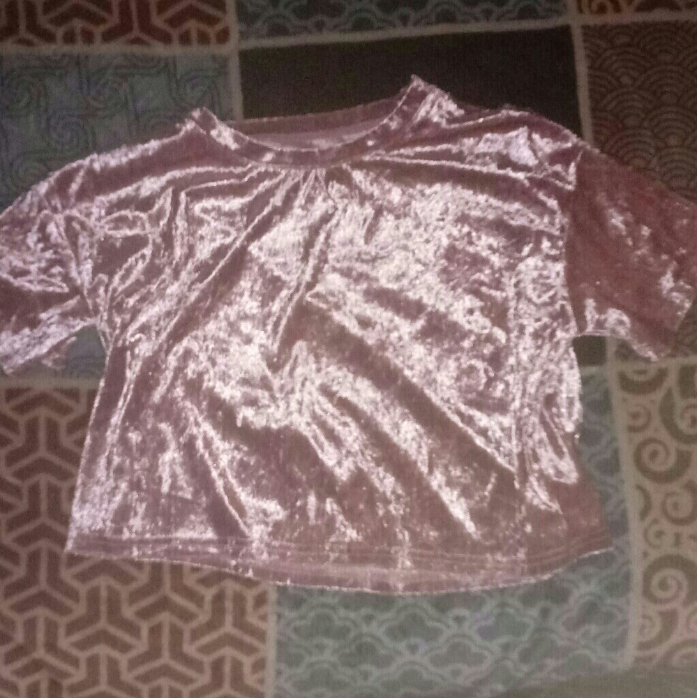 Velvet Drop Shoulder Crop Tee